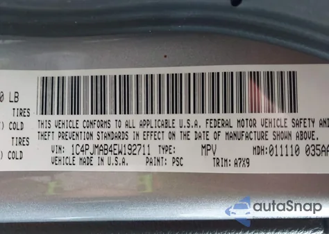 2014 Jeep Cherokee Sport из США, поврежденный, VIN 1C4PJMAB4EW192711